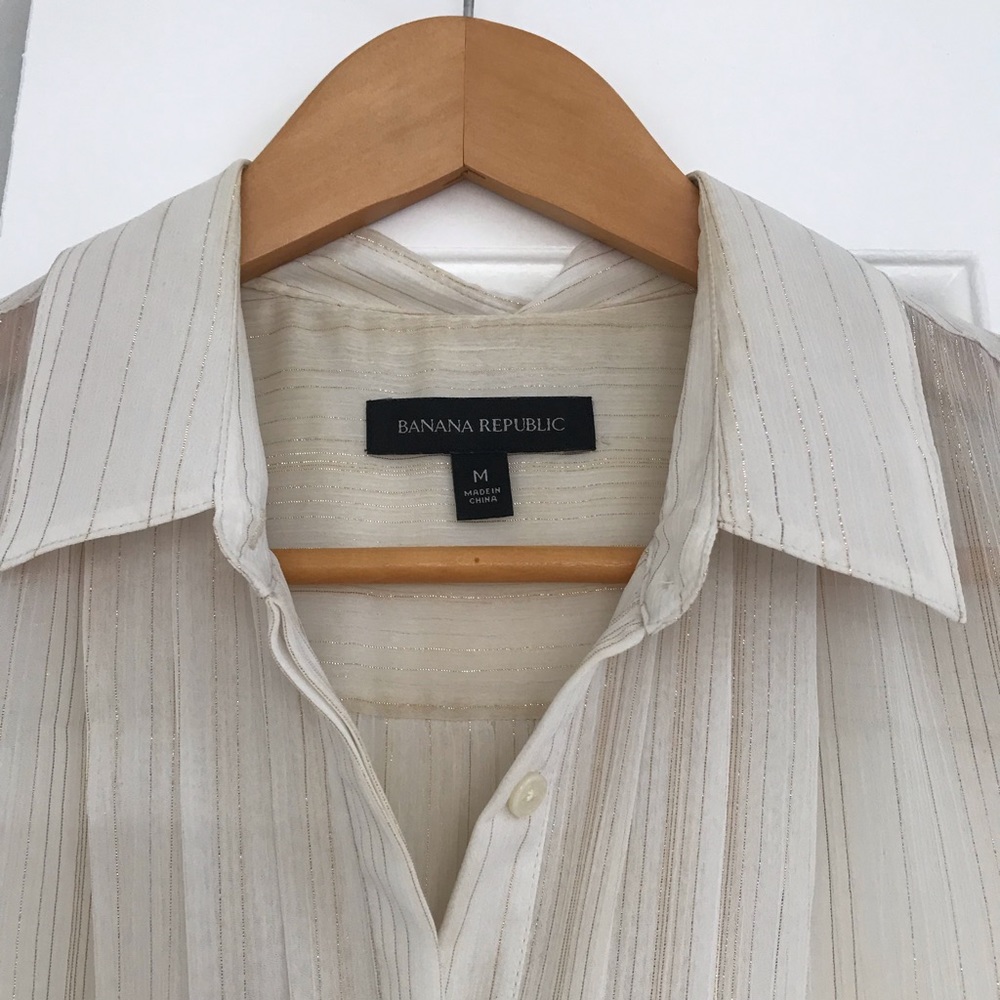 Banana Republic tunic style see thru shirt